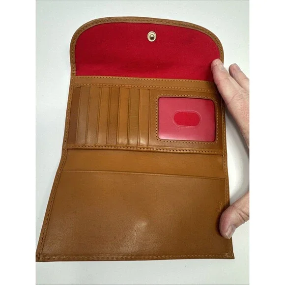 DOONEY & BOURKE Gretta Continental Clutch Slim Wallet Navy White Gingham Check - Picture 5 of 9